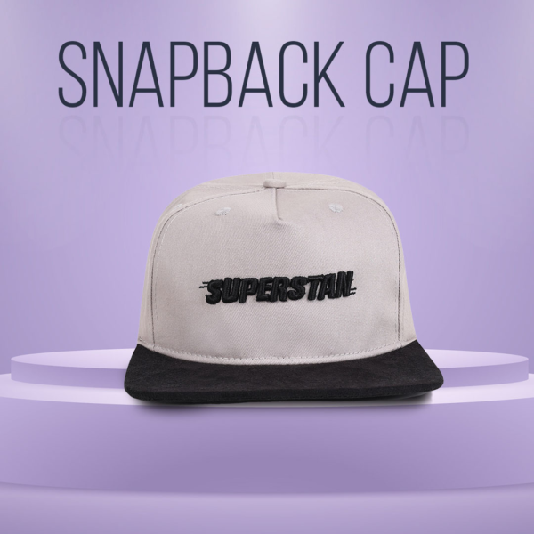 Black and Grey Snapback caps for men and women with adjustable strap
