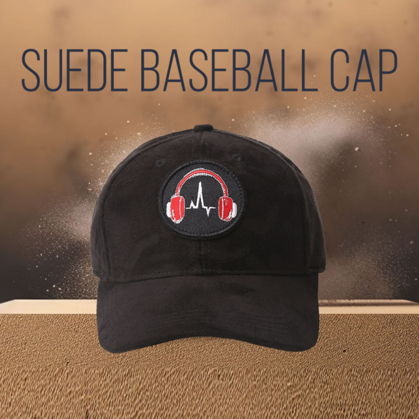 Black suede baseball Cap for men and women with adjustable strap